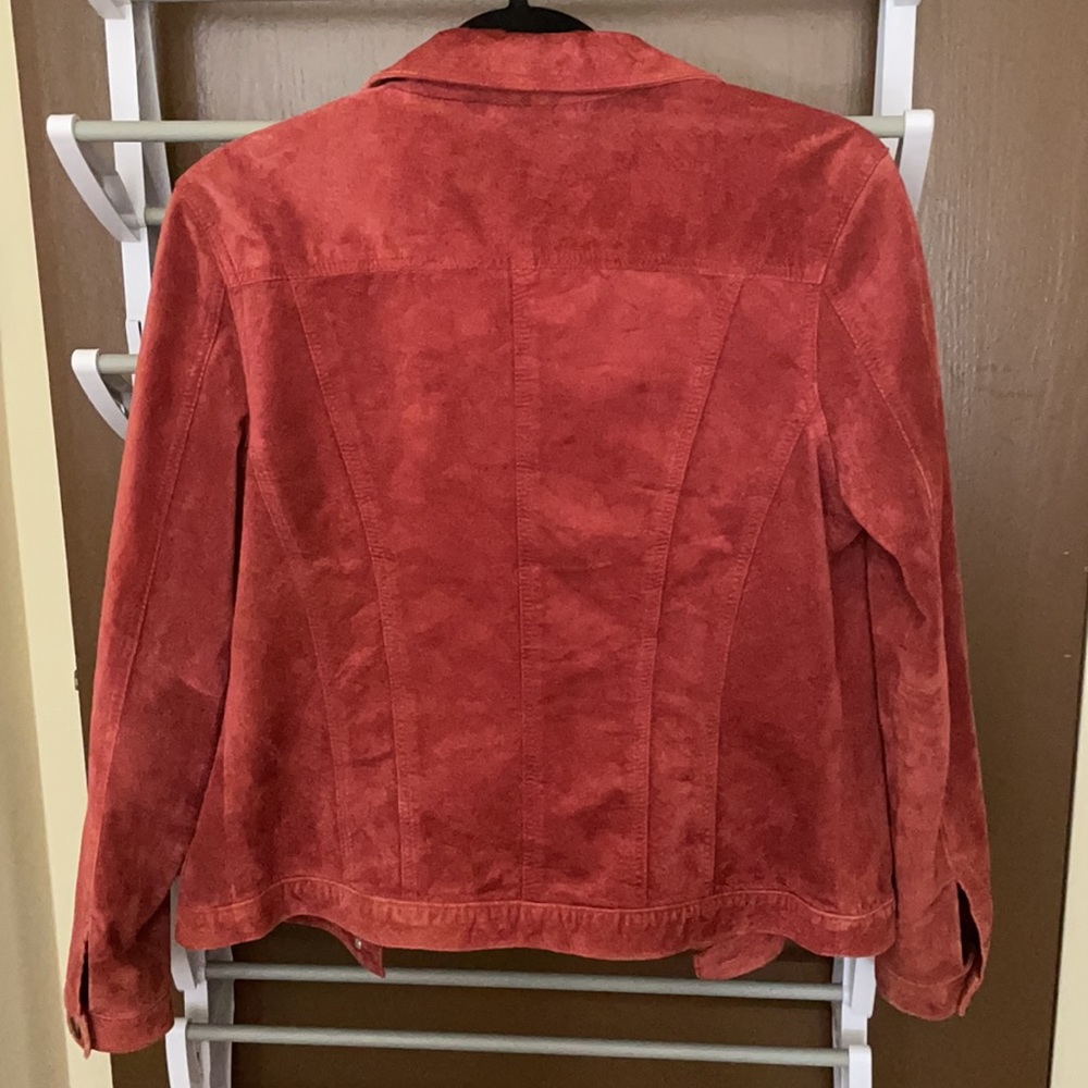 For Joseph Rust Red Suede Button Up Jacket - image 2